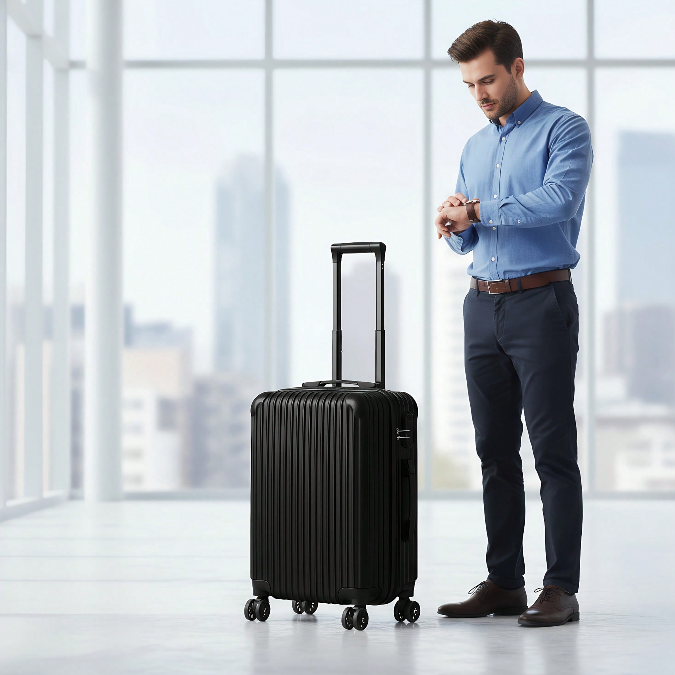 Spinner Wheel Rolling Suitcase 20 Inch - Koper Kabin Berbahan ABS dengan Cangkang