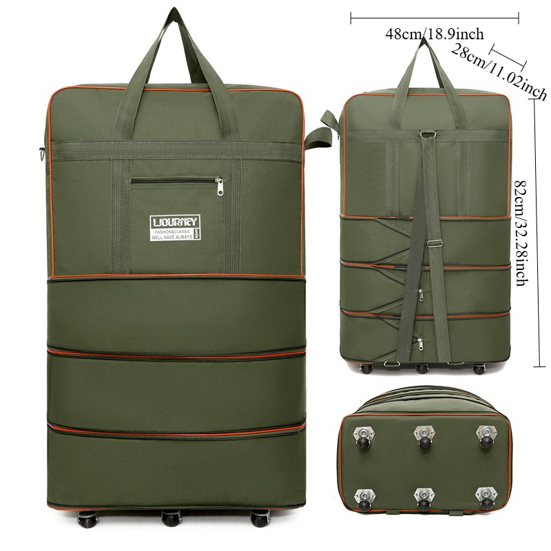 Tas travel lipat koper roda pu - Foldable Rolling Luggage Bag ulasan dan harga