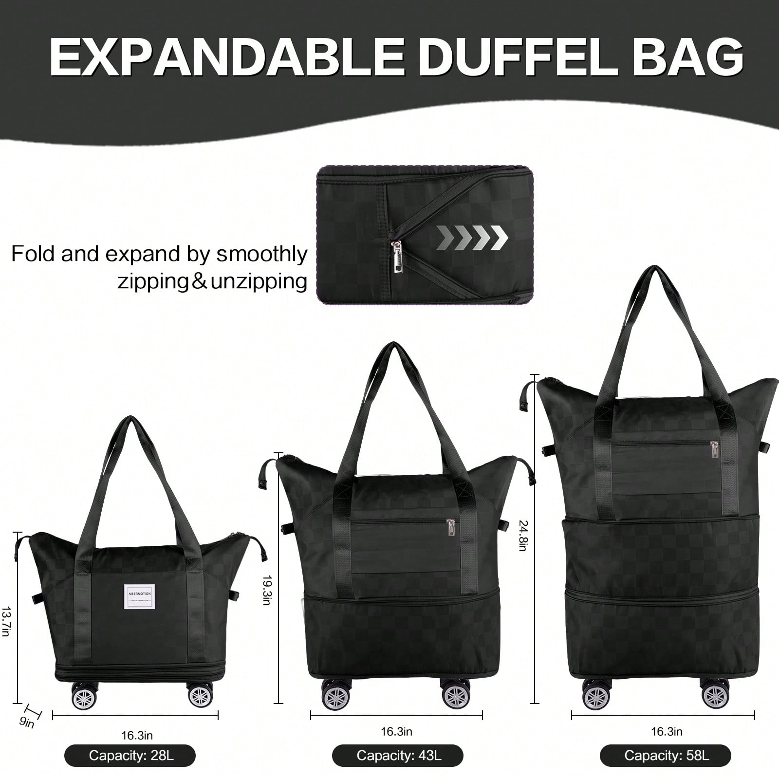 Tas Duffle yang Dapat Diperlua - Foldable Rolling Luggage Bag ulasan dan harga