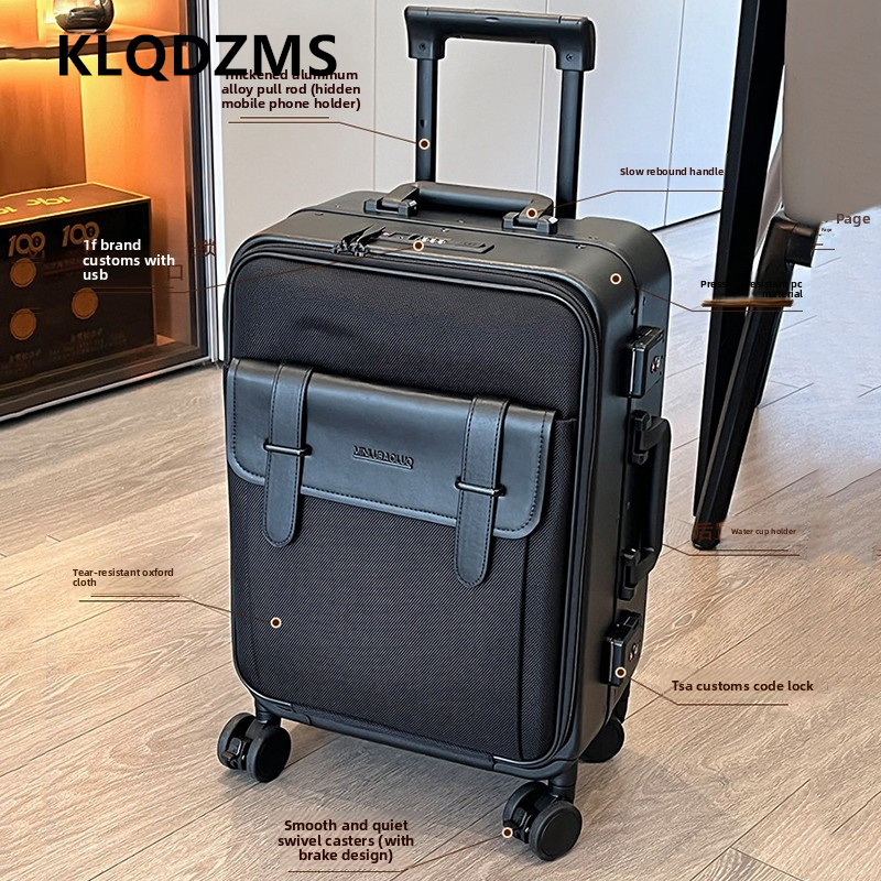 KLQDZMS Koper Kain Oxford Kota - Spinner Wheel Rolling Suitcase 20 Inch ulasan dan harga